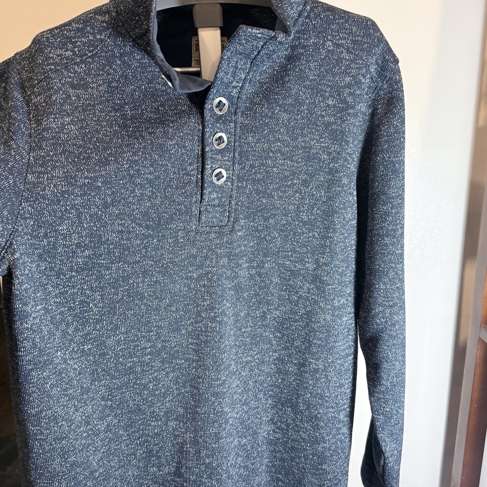 Red Head Sweatshirt Mens Sz Lg Tall Blue Fleece Mock Neck Pullover Sweater